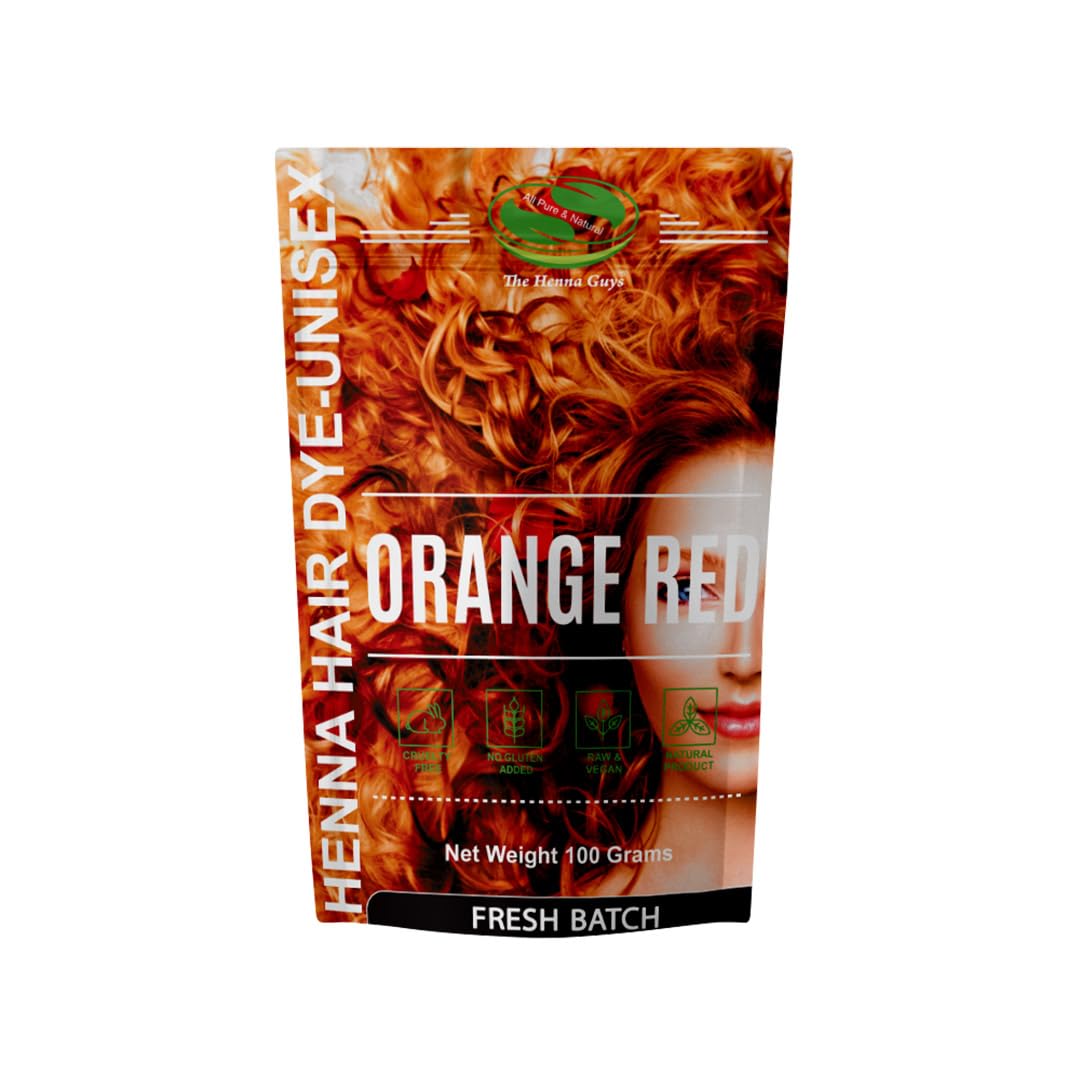 1 Pack Of Red/Orange Henna Hair & Beard Color/Dye 100 Grams - Natural Hair Color, Plant-based Hair Dye - The Henna Guys
