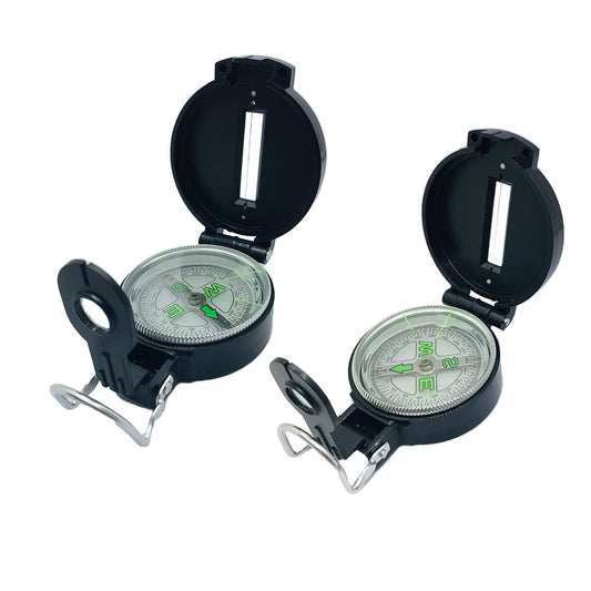 Lensatic Compass Hiking Backpacking Compass | Orienteering Compass Camping Navigation - Boy Scout Compass for Kids | Professional Field Compass for Map Reading - Best TurnOnSport Survival Gifts