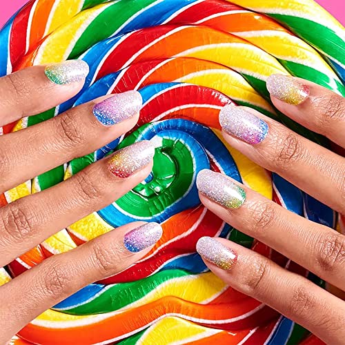 Color Street: Throwing Shade (Silver glitter w. rainbow accents)