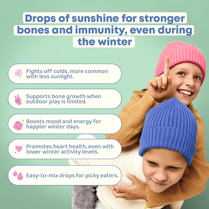 JoySpring Vitamin D3 with K2 and Appetite Booster Drops for Kids