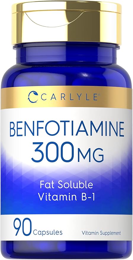 Carlyle Benfotiamine 300mg | 90 Capsules | Fat Soluble Vitamin B-1 | Non-GMO, Gluten Free Supplement