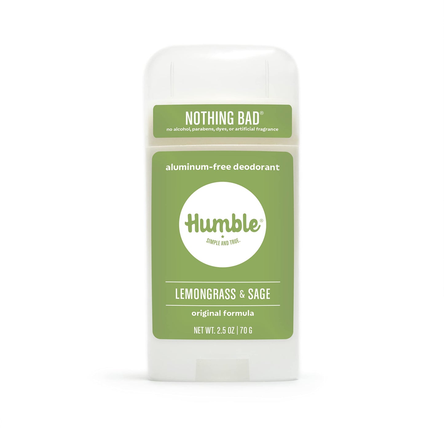 HUMBLE BRANDS Original Formula Aluminum-free Deodorant. Long Lasting Odor Control with Baking Soda and Essential Oils, Lemongrass & Sage, Pack of 1