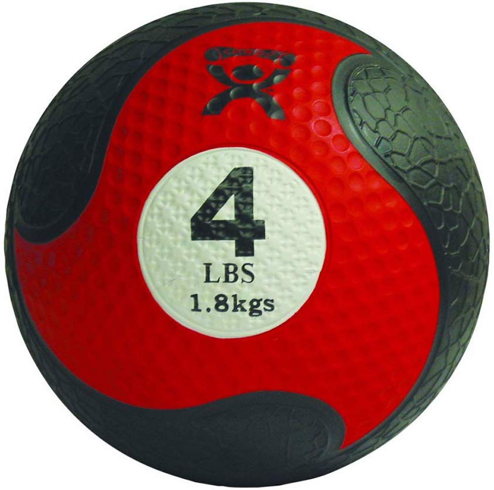 CanDo Rubber Medicine Balls, 4 lbs, Red