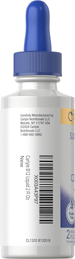 Carlyle Sublingual Vitamin B Complex | with B12 | 2 Fluid Ounces | Berry Flavor | Vegetarian, Non-GMO, and Gluten Free Supplement
