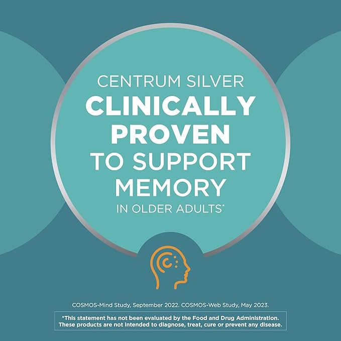 Centrum Silver Adult (80 Count) Multivitamin/Multimineral Supplement Tablet, Vitamin D3, Age 50+