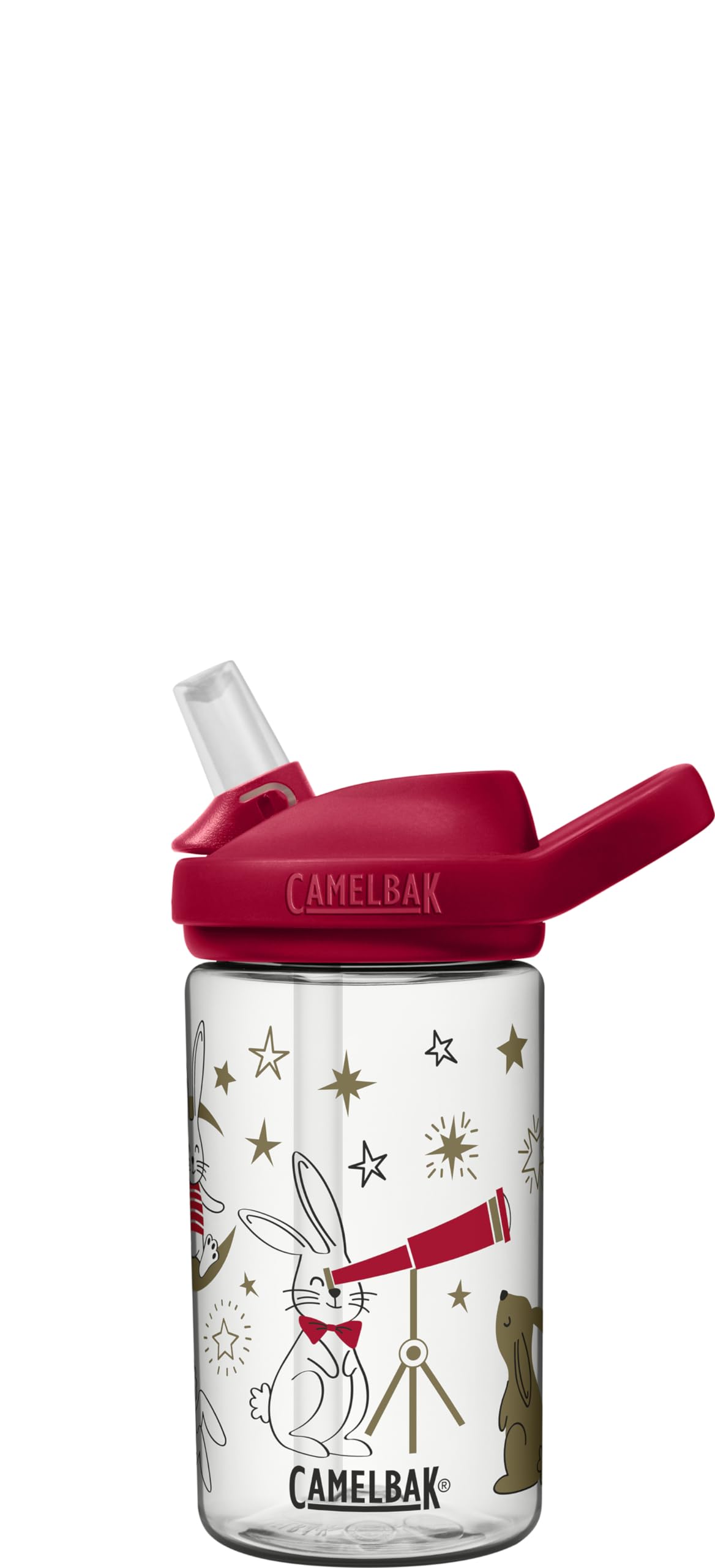 CamelBak eddy+ 14oz Kids Water Bottle with Tritan Renew – Straw Top, Leak-Proof When Closed, Star Gazing Rabbits