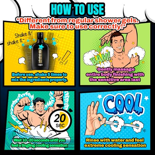 Joongsim Ulul Body Attack Mens Sports Massage Shower Gel Cool Menthol Remove Odor Mint Scent Body Wash 6.76 fl. oz