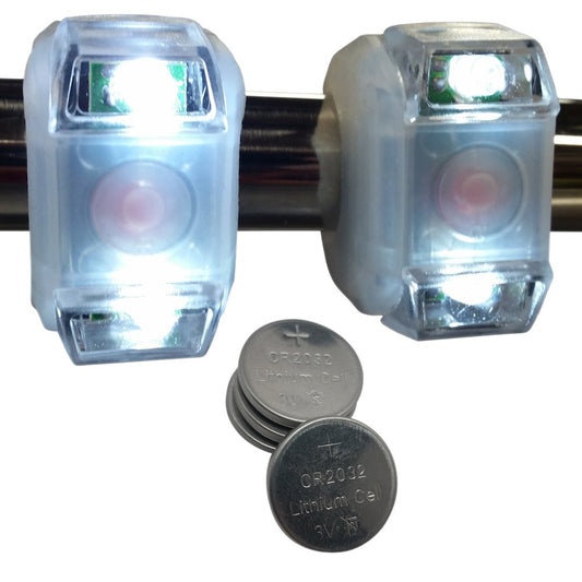 Bright Eyes Portable Marine LED Navigation Safety Stern Lights for Kayak Canoe Dinghy or Yacht | White | Silicone Rubber Battery Powered and Water-Resistant