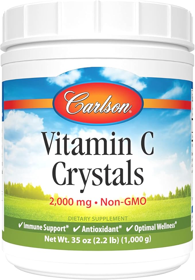 Carlson Vitamin C Crystals 2,000 mg, Non-GMO, Lemon, 35 oz