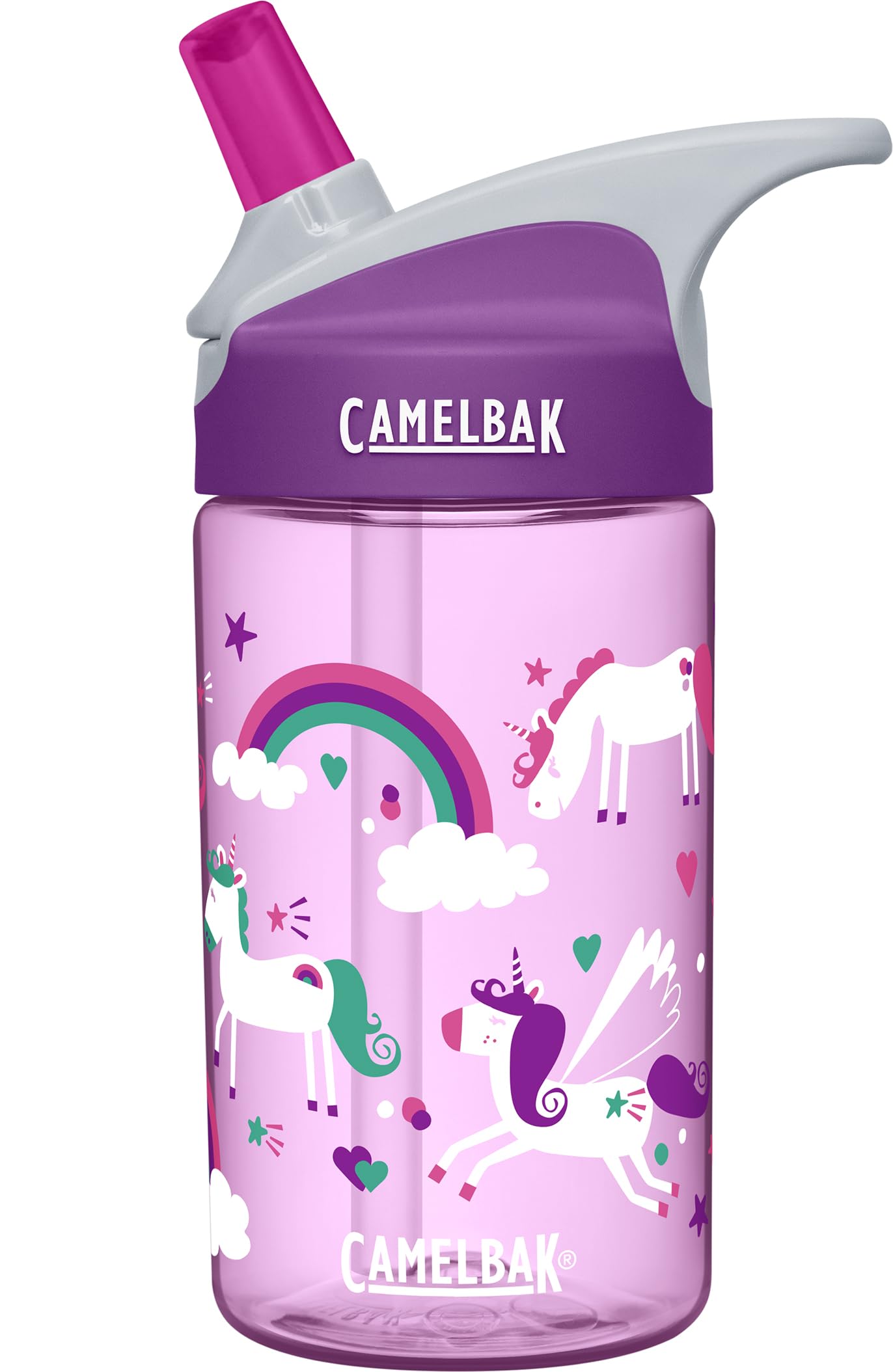 CamelBak eddy Kids Water Bottle - CamelBak Kids Big Bite Valve - Spill Proof - Water Bottle For Kids - BPA-Free Water Bottle - 12oz, Unicorns