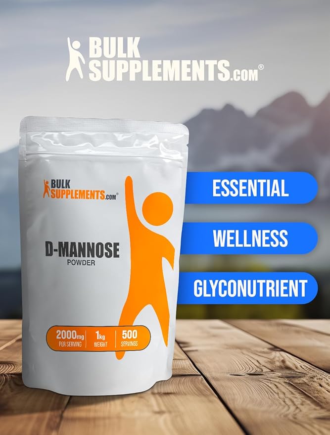 BulkSupplements.com D-Mannose Powder - D-Mannose Supplement, for Urinary Tract Health - Unflavored & Gluten Free, 2g per Serving, 1kg (Pack of 5) (11 lbs)