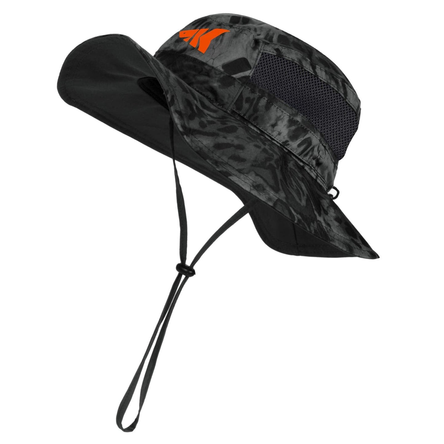 KastKing Sol Armis UPF 50 Boonie Hat - Sun Protection Hat, Fishing Hat - Breathable Fabric - Comfortable - Prym1 Camo,Blackout