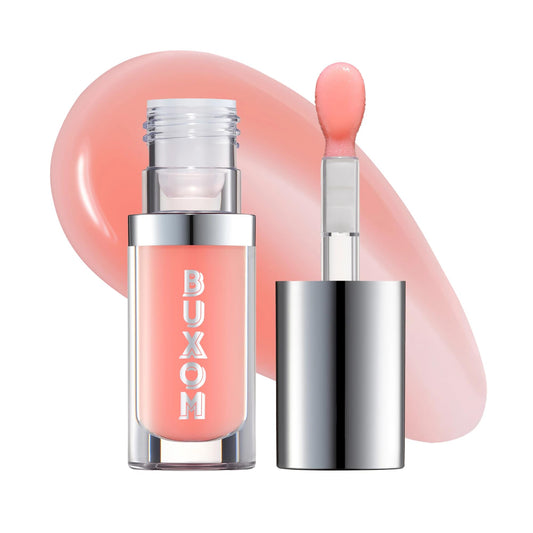 Buxom Full On Glossy Lip Oil - Non-Sticky, All-Day Juicy Hydration & Instant Plumping - Lightweight, Comfortable Wear, Infused with Unique Peptide Complex for Soft Lips (White Russian - Nude Pink)