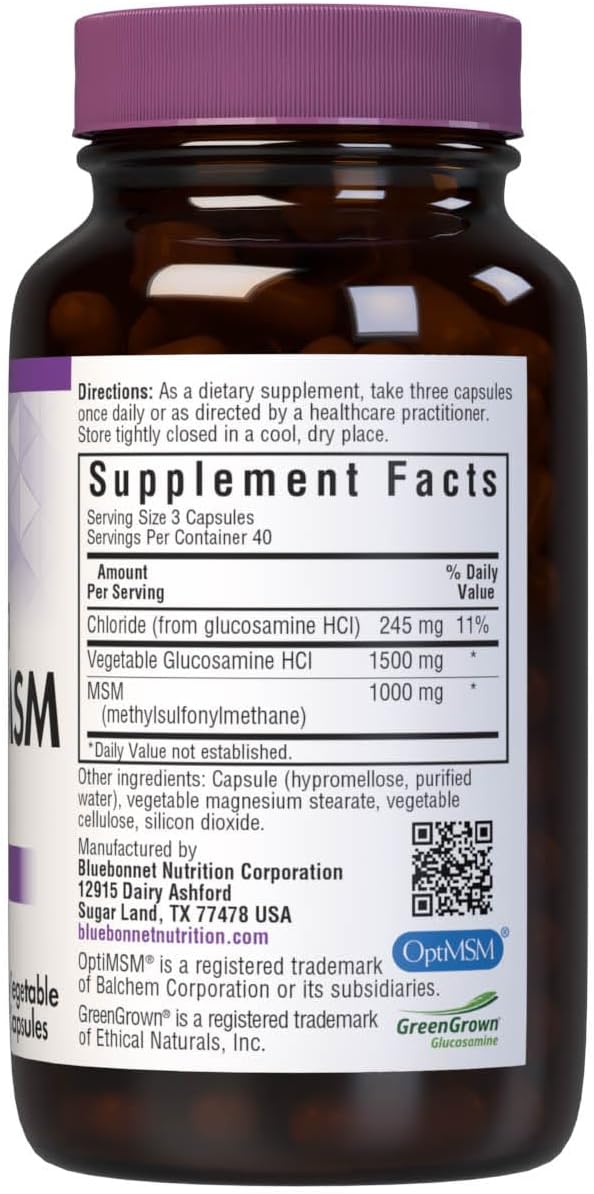 BlueBonnet Vegetarian Glucosamine Plus MSM Supplement, 120 Count ('743715011151)