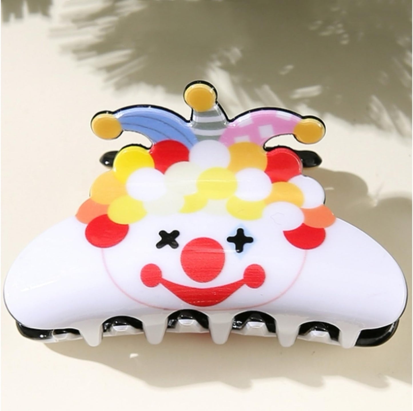 Clown Hair Claw Clip for Women Girls Halloween Clown Costumes Decoration Accessories,Cosplay Party Dress Up Supply (Clown B)