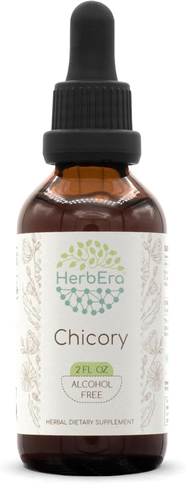 Chicory B60 Alcohol-Free Herbal Extract Tincture, Super-Concentrated Chicory (Cichorium Intybus) Dried Root Powder (2 fl oz)