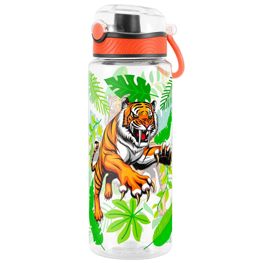 Cute Water Bottle for School Kids Girls, BPA FREE Tritan & Leak Proof & Easy Clean & Carry Handle, 23oz/ 680ml - Tiger