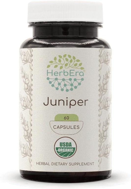 Juniper USDA Organic 60 Capsules | Natural Herbal Supplement | Certified Organic Vegetarian Capsules and Organic Juniper (Juniperus communis) Dried Berry (60 Capsules)