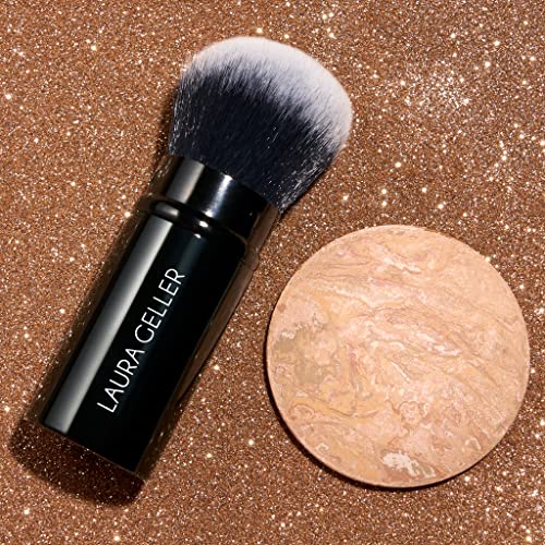 LAURA GELLER NEW YORK Get Glowing Kit (2pc): Baked Balance-n-Glow Illuminating Powder Foundation, Fair + Airbrush Kabuki Makeup Brush