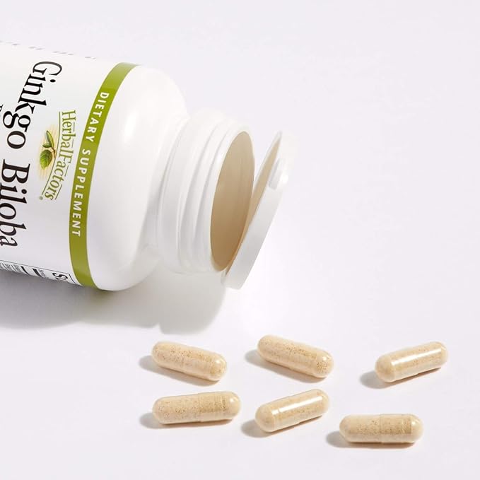 HerbalFactors by Natural Factors, Ginkgo Biloba Phytosome, Supports Circulation and Brain Health, 60 capsules (60 servings)