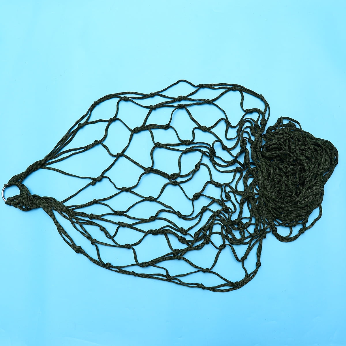 KALLORY 1Set Black Mesh Net Hammock for Hiking and Camping Trips