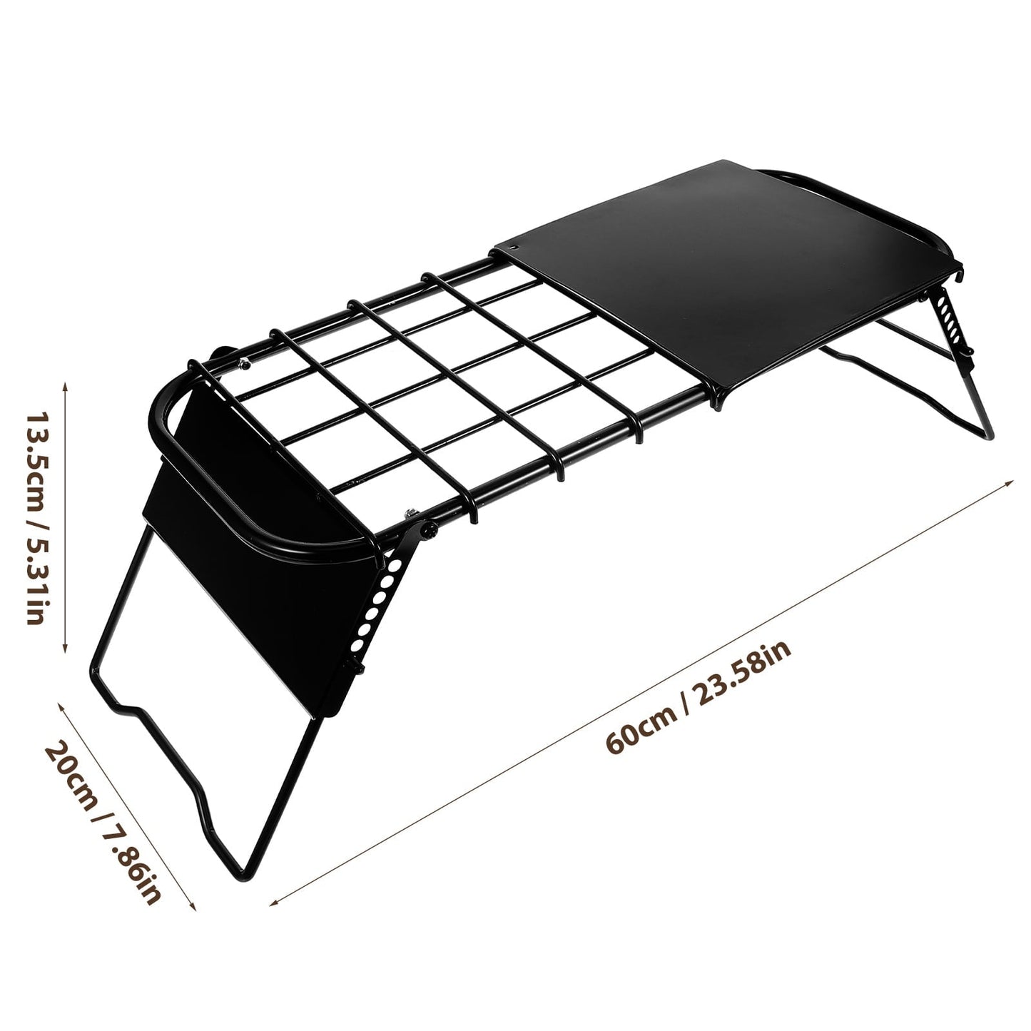 ifundom Folding Table Black Height Adjustable Lightweight Hiking 1Pack