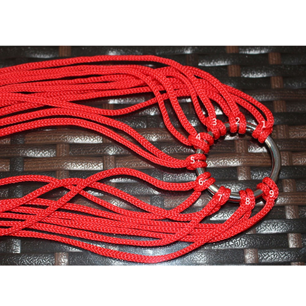 IBASETOY Camping Nylon Hammocks Swing Hammock Red Thickened Mesh 1Set