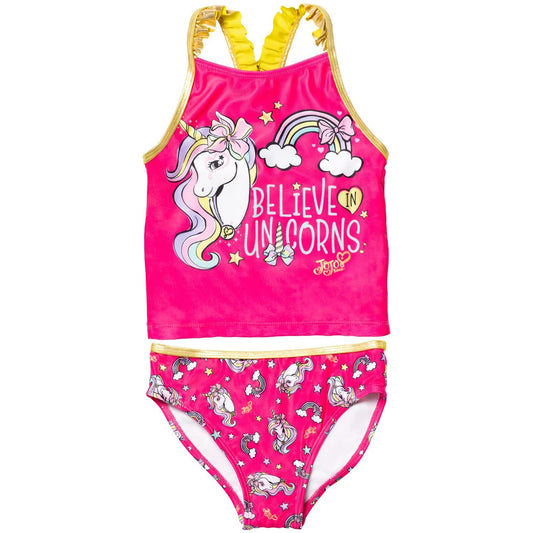 JoJo Siwa Toddler Girls Racerback Tankini Top and Bikini Bottom Pink 4T