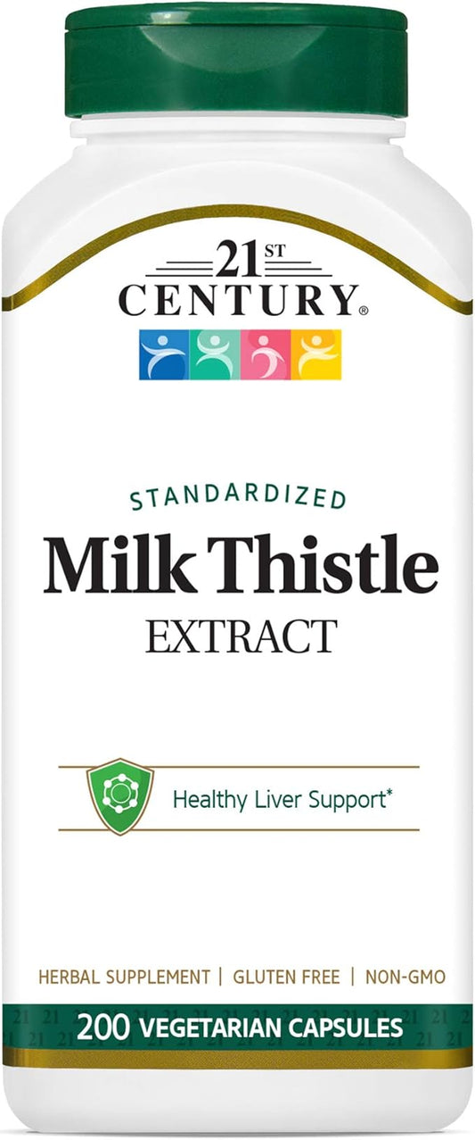 21st Century Milk Thistle Extract Veg Capsules, 200 Count