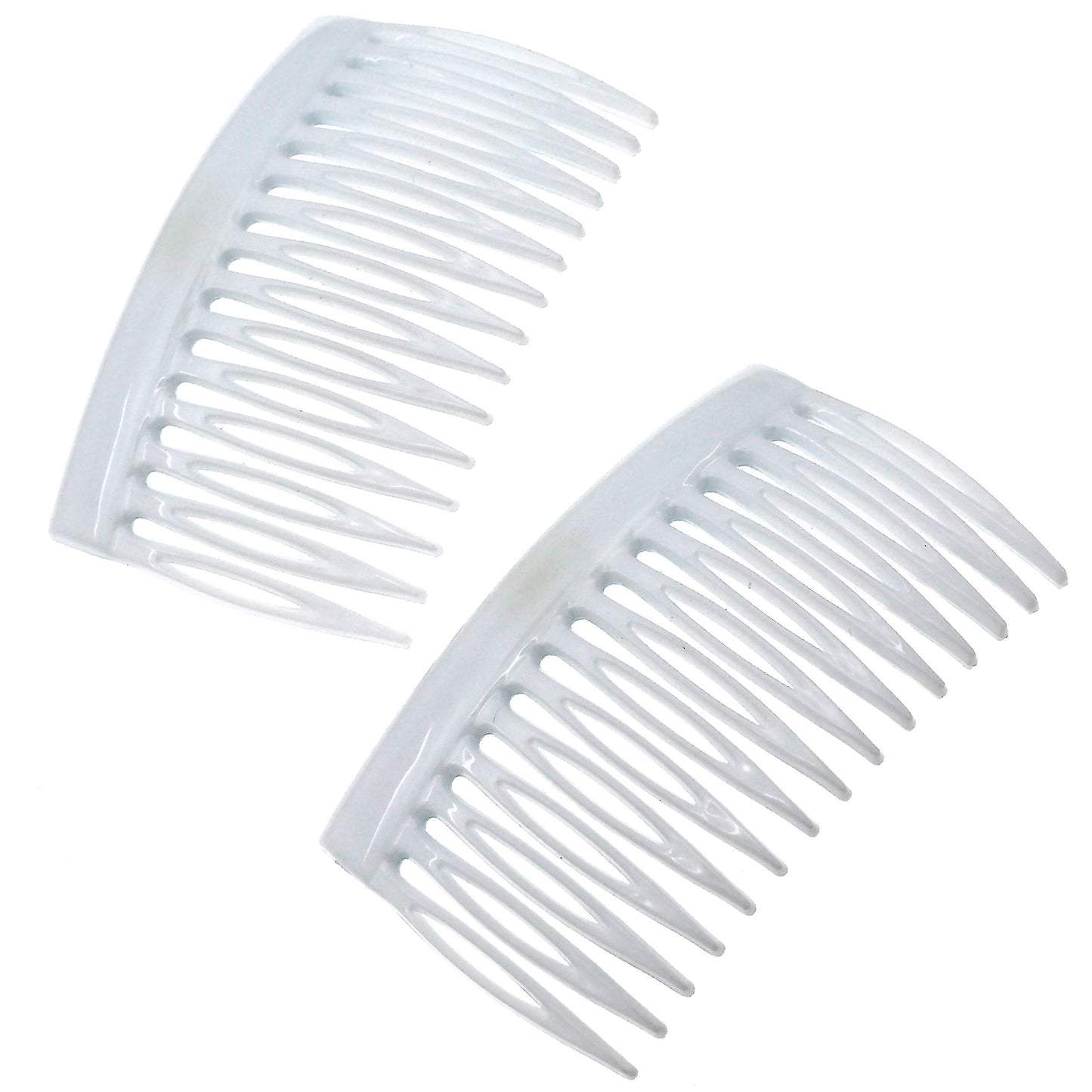 Camila Paris CP3111 French Hair Side Comb, Small, Curved White French Twist Hair Combs Decorative, Strong Hold Hair Clips for Women Bun Chignon Up-Do Styling Girls Hair Accessories, Made in France