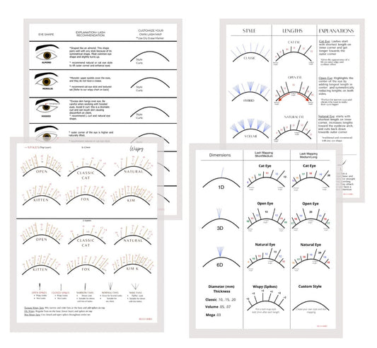 Bundle Beginner and Wispy Eye Shape Lash Map Charts