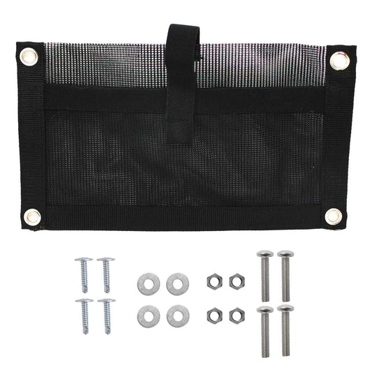 Jezero Multi-Use Durable Accessory/Auxiliary Mesh Pouch for Use in Kayaking, Boating, Vehicle and Much More, 12-Inches x 7-Inches, Black