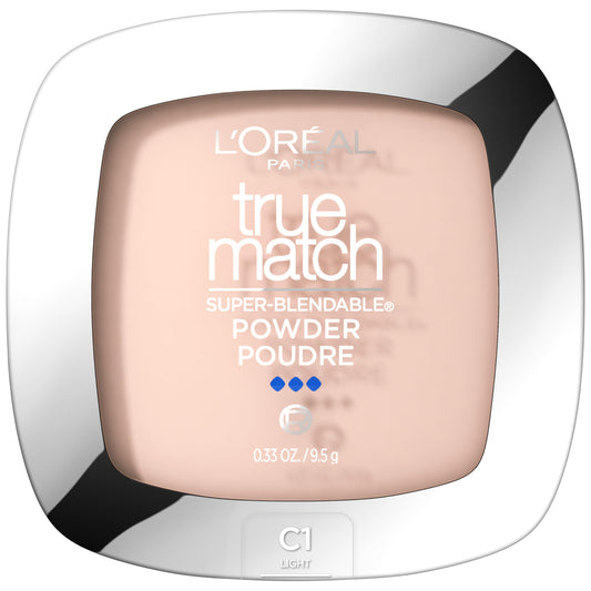 L'Oreal Paris True Match Super Blendable Oil Free Powder Foundation, C1 Light, 0.33 oz, Packaging May Vary