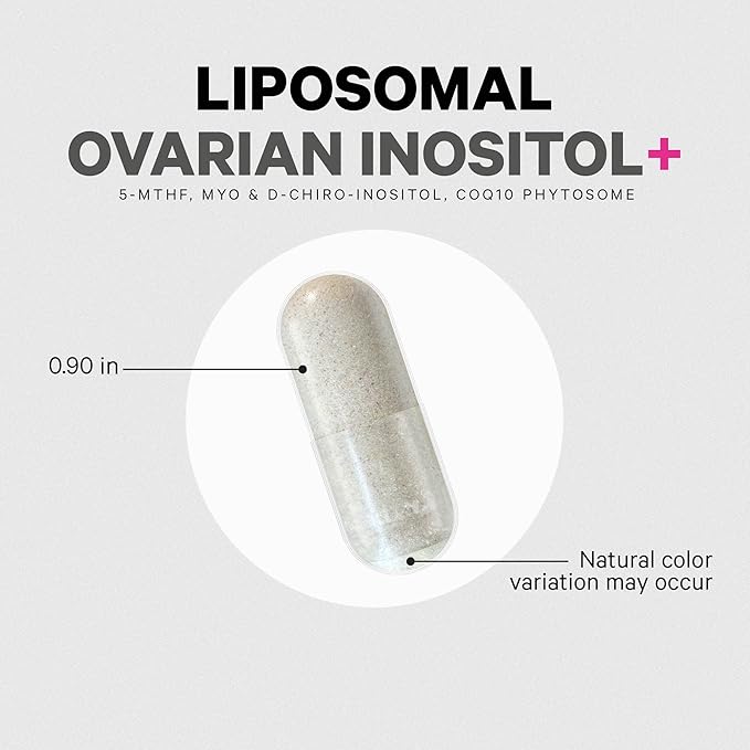 Codeage Liposomal Ovarian Inositol+ Supplement - Myo-Inositol & D-Chiro-Inositol 40:1 Blend, Folate 5-MTHF, CoQ10, Pomegranate & Wild Blueberry, Liposomal Delivery, Non-GMO, Gluten-Free - 120 Capsules