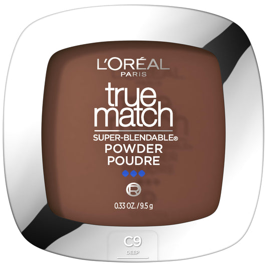 L'Oreal Paris True Match Super Blendable Oil Free Powder Foundation, C9 Deep, 0.33 oz