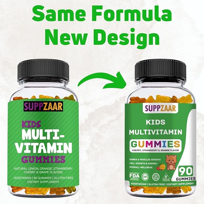 Kids Vitamins | 45-90 Day Kids Multivitamin Gummies | Gummy Vitamins with Vegetarian, Non-GMO & Gluten Free Ingredients | Multivitamin for Kids | Vitamins for Kids | Toddler Vitamins | 90 Ct