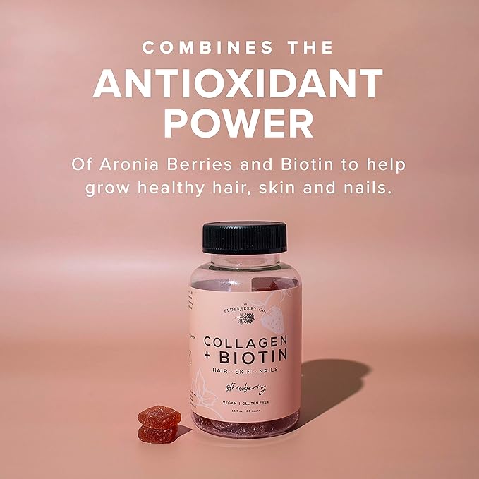 Collagen + Biotin Gummies + Aronia Berries Natural Hair and Nails Supplement