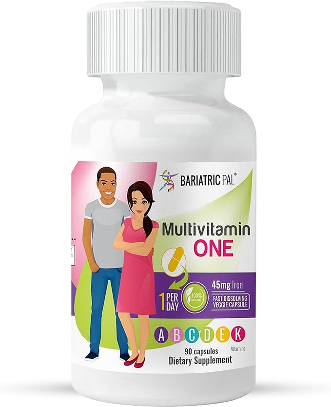 BariatricPal 90-Day Bariatric Vitamin Bundle (Multivitamin ONE 1 per Day! Capsule with 45mg Iron and Calcium Citrate Soft Chews 500mg with Probiotics - Chocolate Mint)
