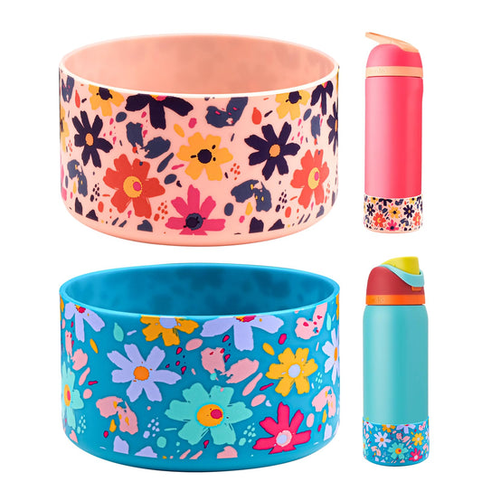 HEYSKAY 2PCS Silicone Boot for Owala Flask Water Bottle 24oz Anti-Slip Protective Sleeve for Owala Twist,FreeSip and Flip Stainless Steel Water Bottle BPA-Free Boot Bottom Base