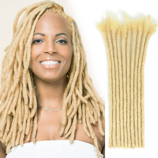 6-18 Inch Dreadlock Extensions Human Hair Fully Handmade Human Hair Dreadlock Extensions for Man/Women Locs Extensions Human Hair Can Be Dyed Bleached Curled… (6Inch-10Strands, 0.6CM Width-613#)