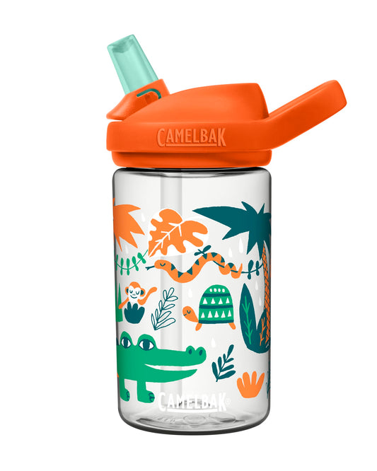 CamelBak eddy+ 14oz Kids Water Bottle with Tritan Renew – Straw Top, Leak-Proof When Closed, Jungle Animals