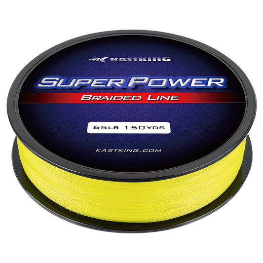 KastKing Superpower Braided Fishing Line, Yellow, 80LB, 150 Yds