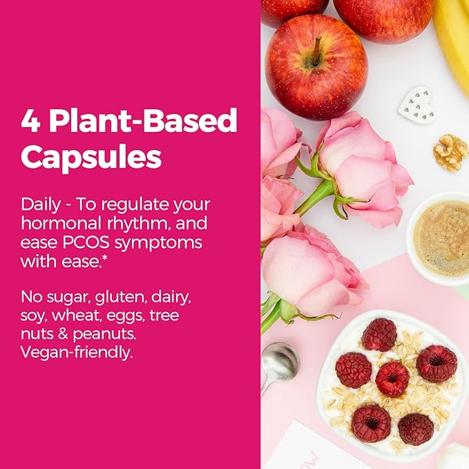 Inositol Supplement, Myo-Inositol & D-Chiro Inositol Fertility Supplements for Women, 40:1 Ideal Ratio, Hormone Balance and Ovarian Support, 80 Vegan Capsules