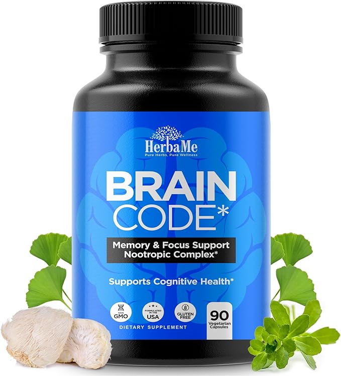 Brain Code Nootropic Brain Supplement for Memory and Focus | Supports Cognitive Health & Mental Clarity, Enhance Concentration | 90 Capsules