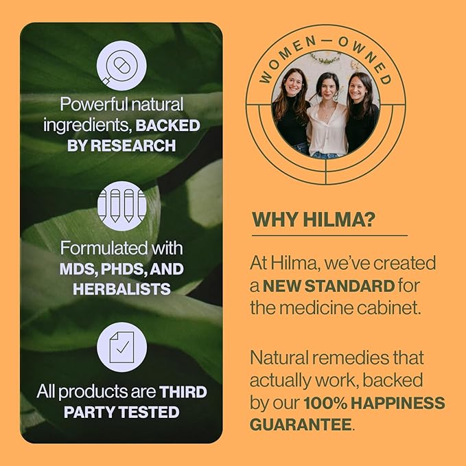 Hilma Prebiotic Fiber Gummies, Daily Fiber Supplement, Gummies for Adults, Supports Gut Health for Women and Promotes Regularity, Citrus and Berry Natural Flavor, FSA Eligible, 60 Count