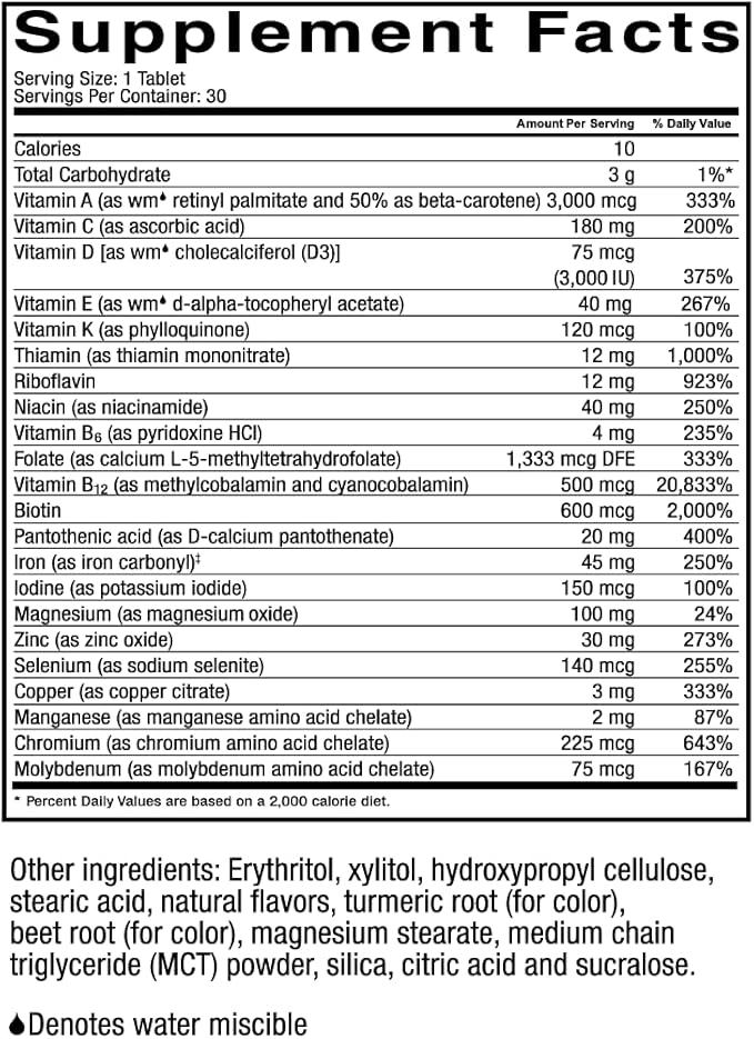 Celebrate Vitamins CelebrateONE 45 Chewables, 45mg Iron - One A Day Bariatric Multivitamin, Essential Vitamins & Minerals - Gastric Bypass & Sleeve Gastrectomy Supplement - Tropical (30 Tablets)