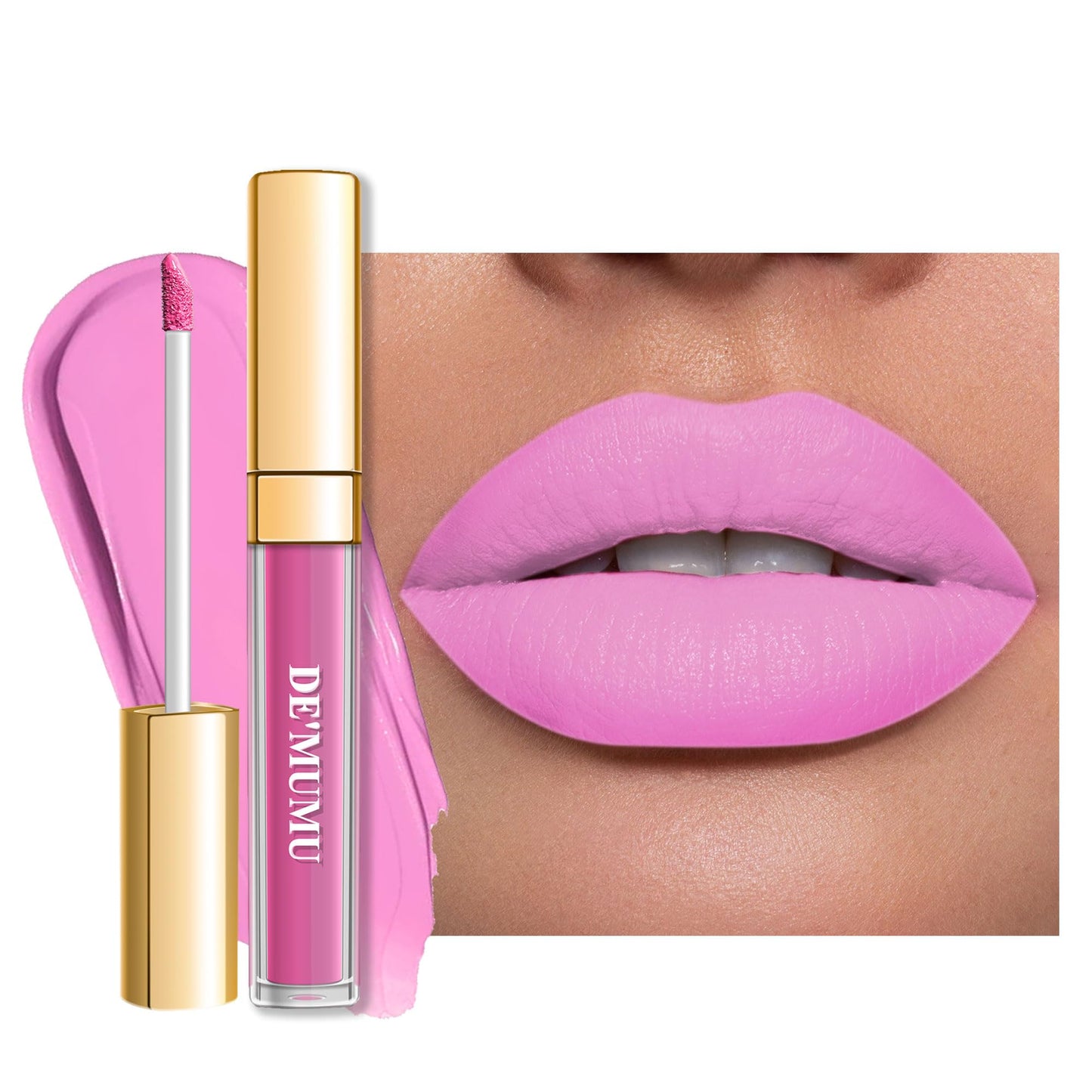 DE'MUMU Pink Lipstick Matte for Women Superstay Light Pink Long Lasting Lipstick Smudgeproof Liquid Lipsticks Cruelty Free Lip Makeup (DM26 Baby Pink)