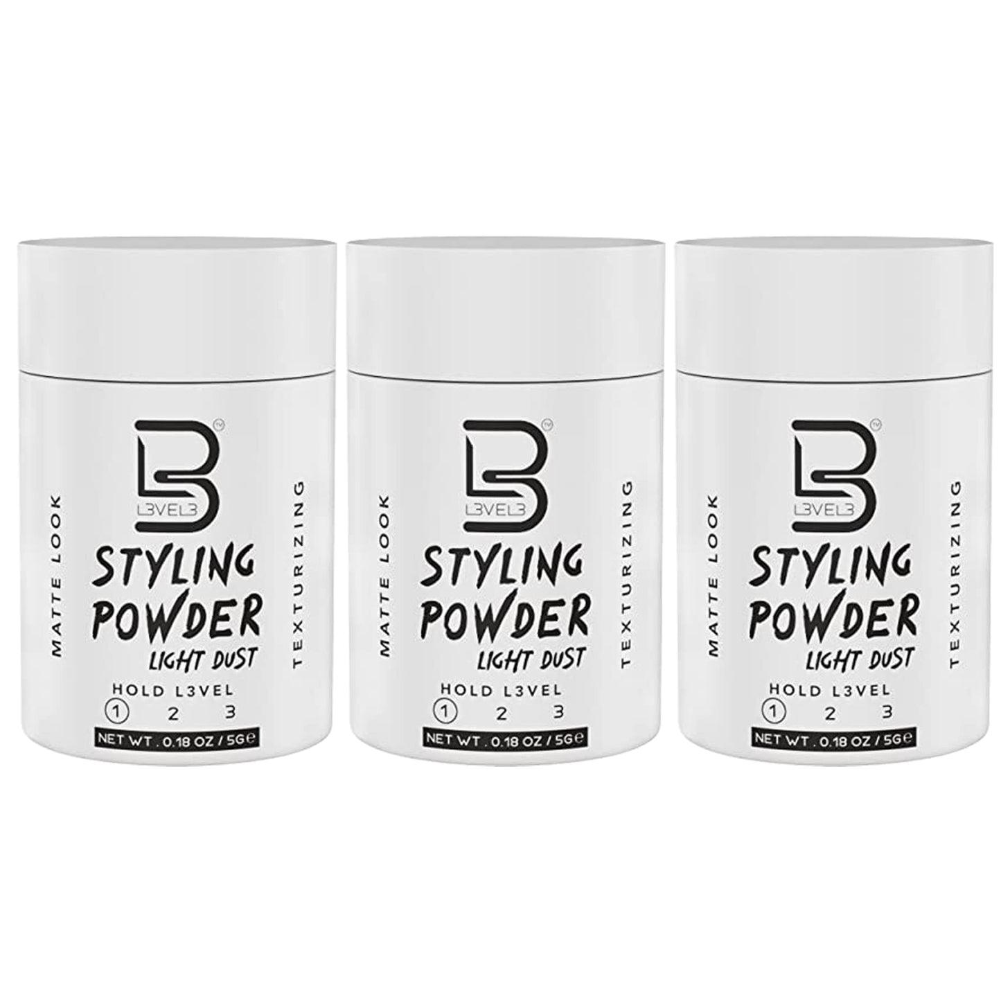 L3 - Travel Styling Powder - Small 0.18 oz for Travel - Natural Look Mens Powder