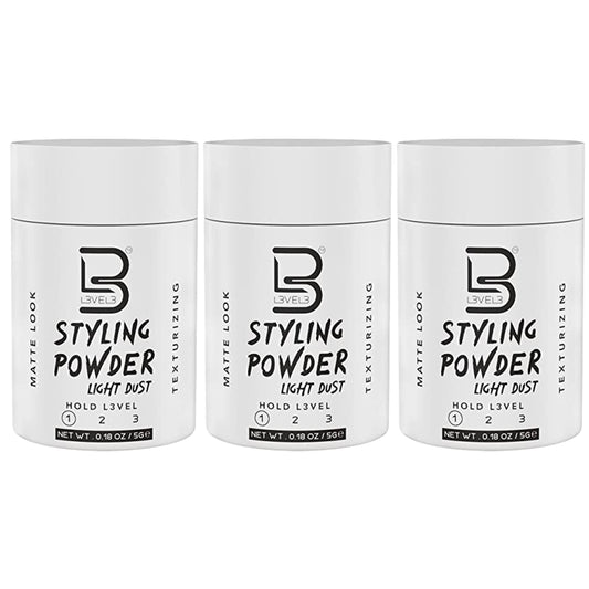 L3 - Travel Styling Powder - Small 0.18 oz for Travel - Natural Look Mens Powder