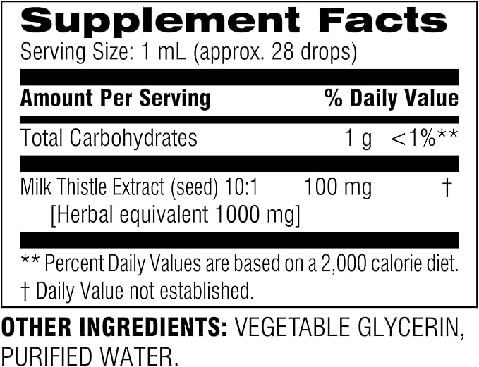 Botanic Choice Milk Thistle Liquid Extract, Alcohol Free, Gluten Free, Fast Acting Traditional Liver Favorite, 1 fl. oz